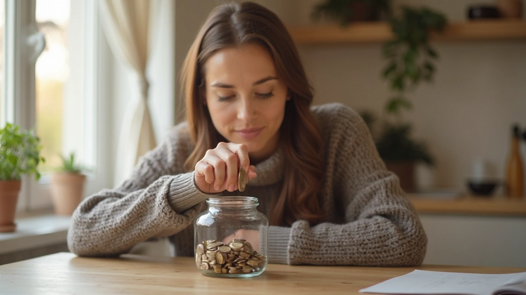 Sparbehållare fylld med mynt och sedlar som symboliserar nödfond