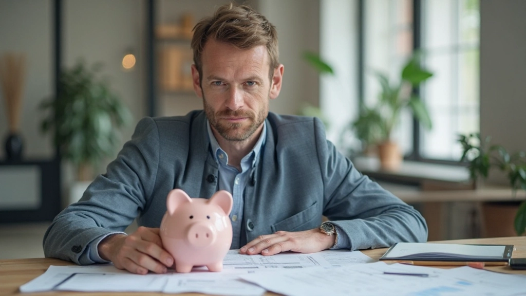 Nödfondsbesparing med staplade mynt och sparbehållare som visar finansiell säkerhet