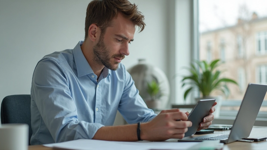 Person som använder en finansiell planeringsapp på tablet för att spåra pensionssparande