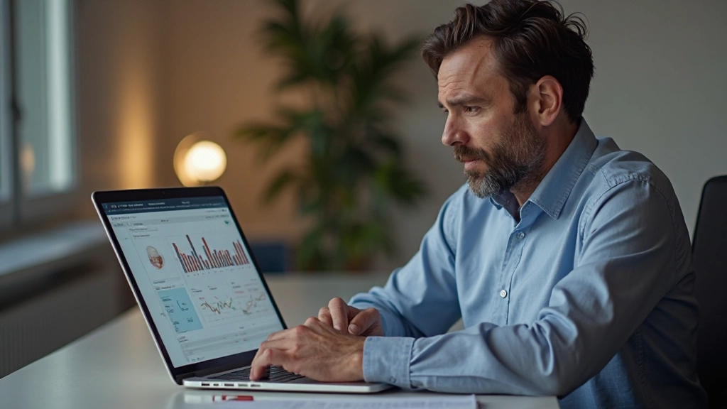 Investeringsportfölj visas på bärbar dator