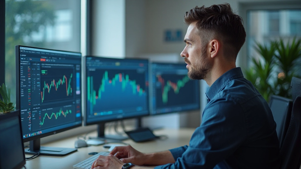 Investeringsanalys och marknadsöversikt på datorskärm