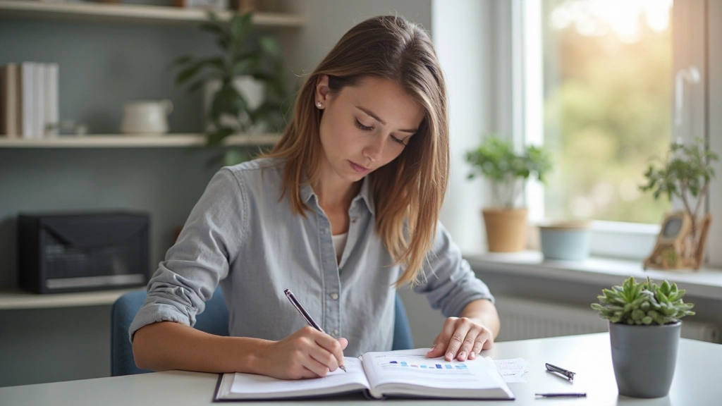Budgetplanering med anteckningar och räknedosa